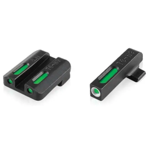 Truglo TG231R3W Brite-Site Tritium Night Sights Ruger American Green Tritium w/White Outline Front U-Notch Rear Black