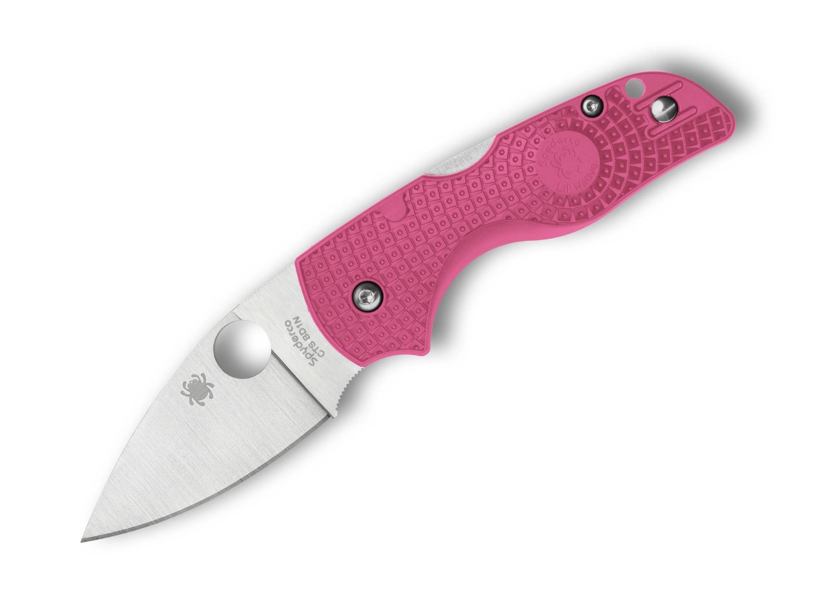 Spyderco Lil' Native Lightweight Folding Drop Point Knife, Pink - C230PPN