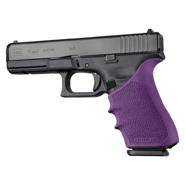 Hogue Handall Beavertail Grip Sleeve Fits Glock Gen 1-5 G17/G17L/G17 MOS/G18, Purple