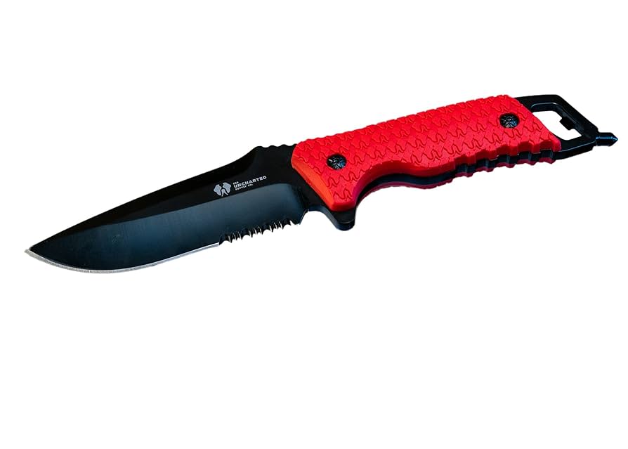 Uncharted Supply Co. Empire Fixed Blade Drop Point Knife, Red - BA-E6P-U-RD