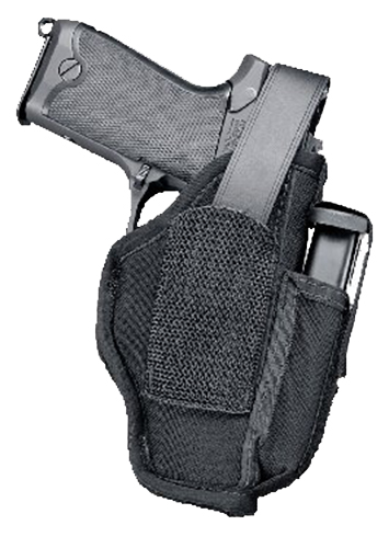 Uncle Mike's Size 5 Ambidextrous Hand Sidekick Hip Holster w/ Mag Pouch, Textured Black - MO70050