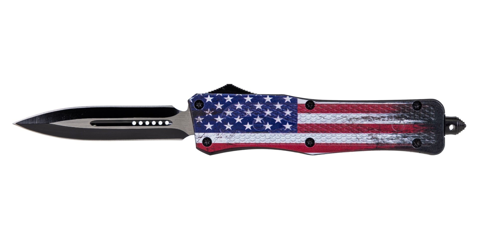 Master Cutlery American Flag RWB Spear Point OTF Knife, RWB - KN-8110AF