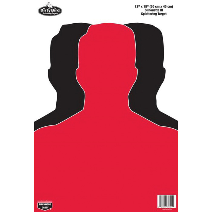Birchwood Casey Dirty Bird 12" x 18" Silhouette III Splatter Target, Black/Red, 8/pack - 35708