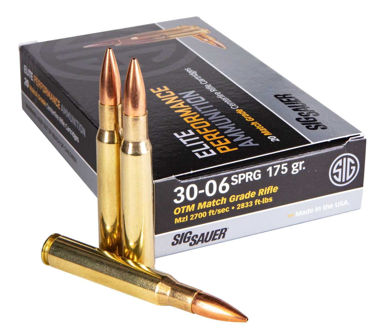 Sig Sauer Elite Match 175 gr Open Tip Match .30-06 Spfld Ammo, 20/box - E3006M220
