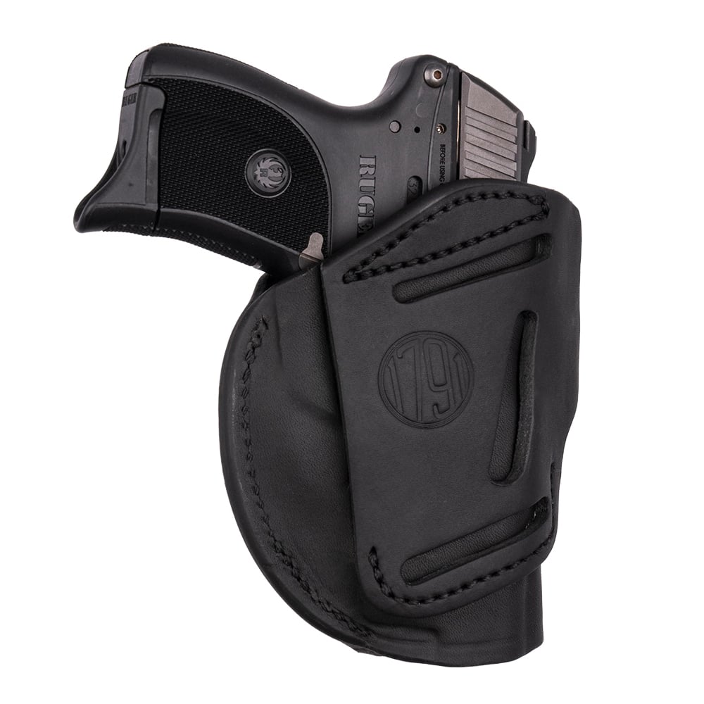 1791 Gunleather 4-Way 1911 Leather IWB/OWB Holster Left 01, Stealth Black - 4WH1SBLL