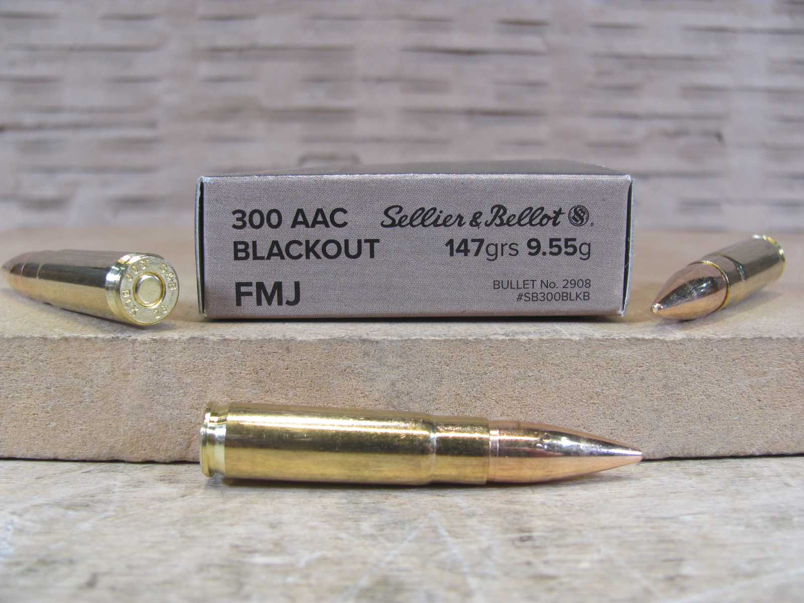 20 Round Box – 300 AAC Blackout 147 Grain FMJ Ammo by Sellier Bellot – SB300BLKB