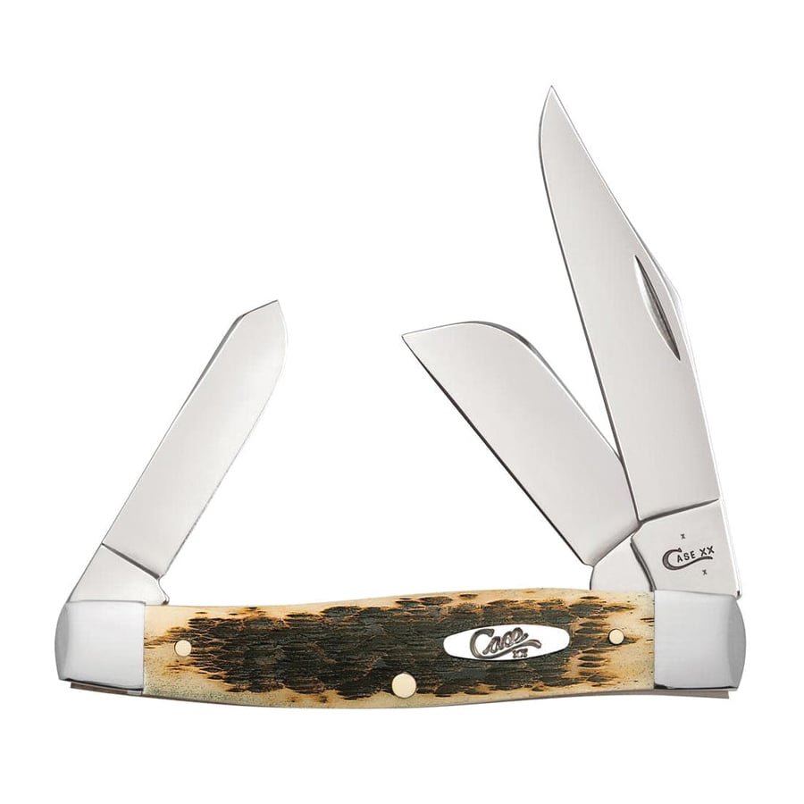 Case Large Stockman Folding Knife Clip Point/Sheeps/Spey, Amber
