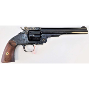 Taylors & Company 0850E14 Second Model Schofield 45 Colt (LC) 6rd 7 Blued Engraved Steel Walnut Grip