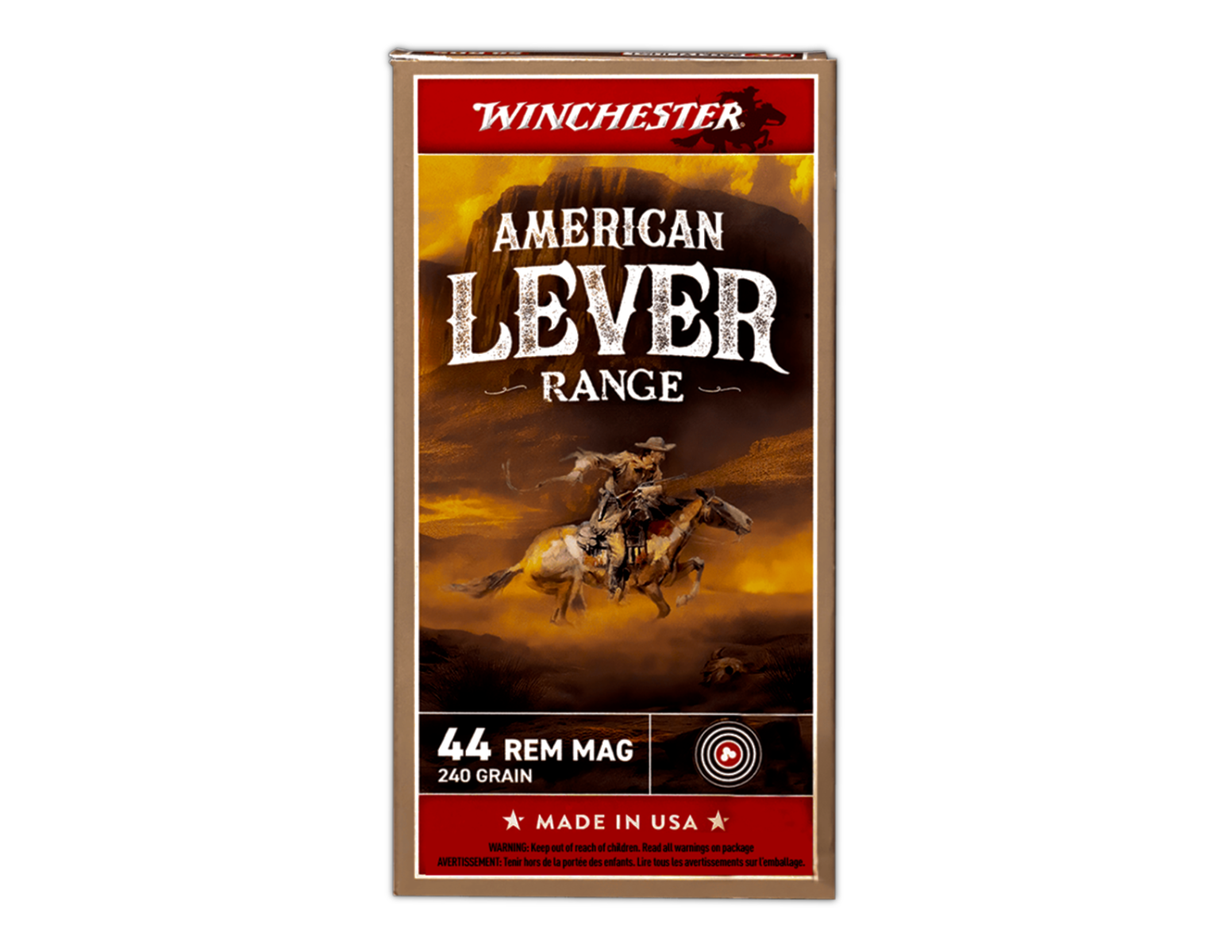 Winchester American Lever Range .44 Rem Mag 240gr JSP Ammo, 50Rds