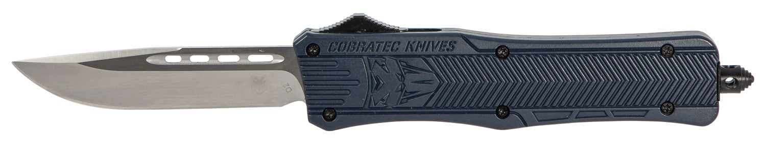 CobraTec Knives Medium CTK-1 3" Drop Point OTF Knife, NYPD Blue - MNYCTK1MDNS