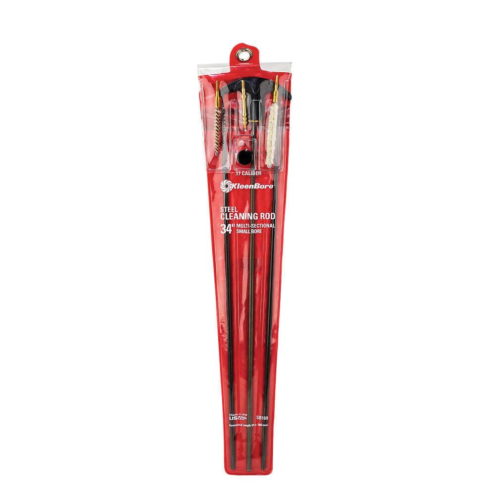 KleenBore .17 Cal/.177 Caliber/.200 Cal/.204 Cal #3-48 34" Multi-Section Cleaning Rod Set, Black