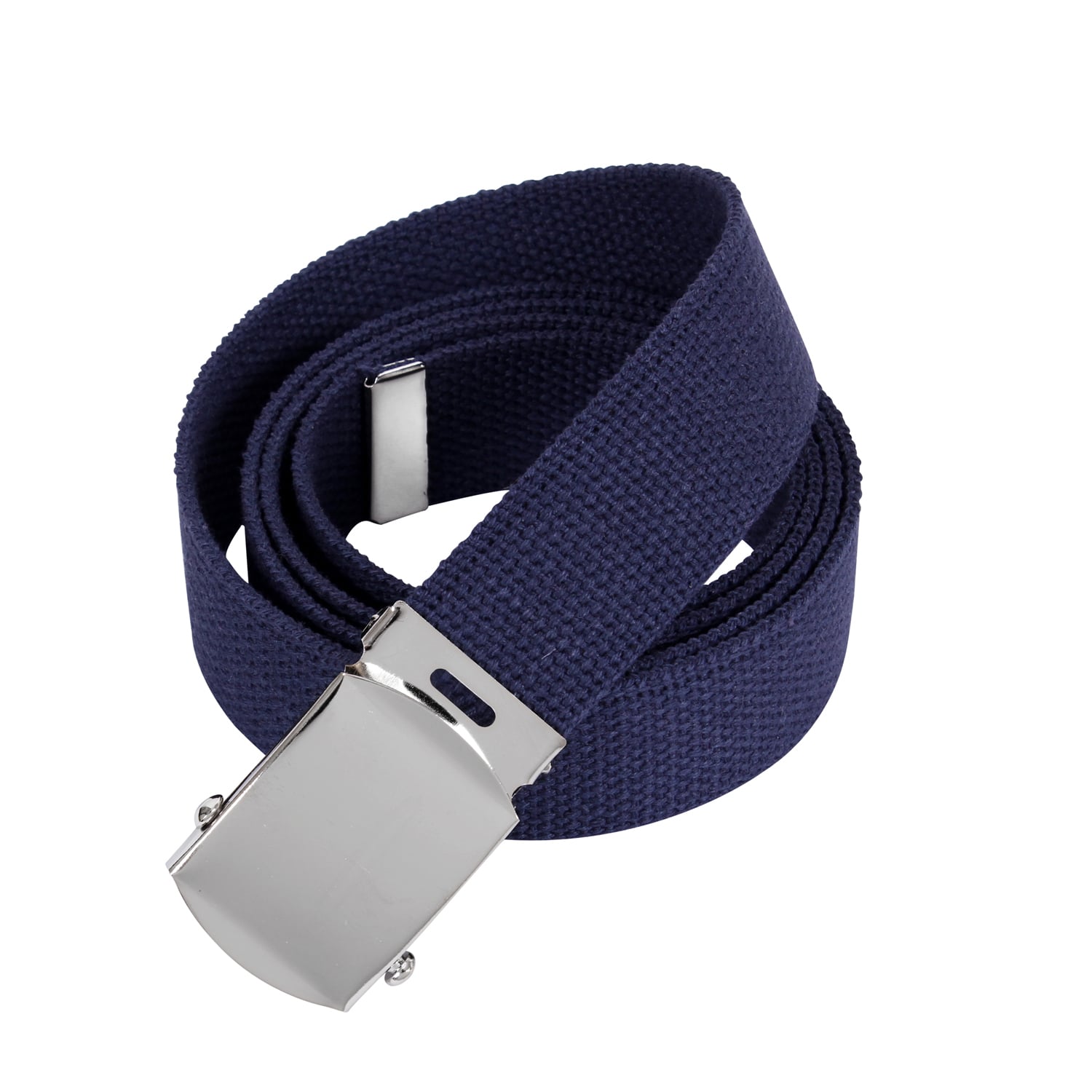 Rothco Military Web Belts - 64 Inches Long, Chrome, Navy Blue