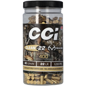 CCI 966CC Clean-22 22 LR 40 gr Lead Round Nose Poly-Coated (Green, Tan, Black) - 400rd Box