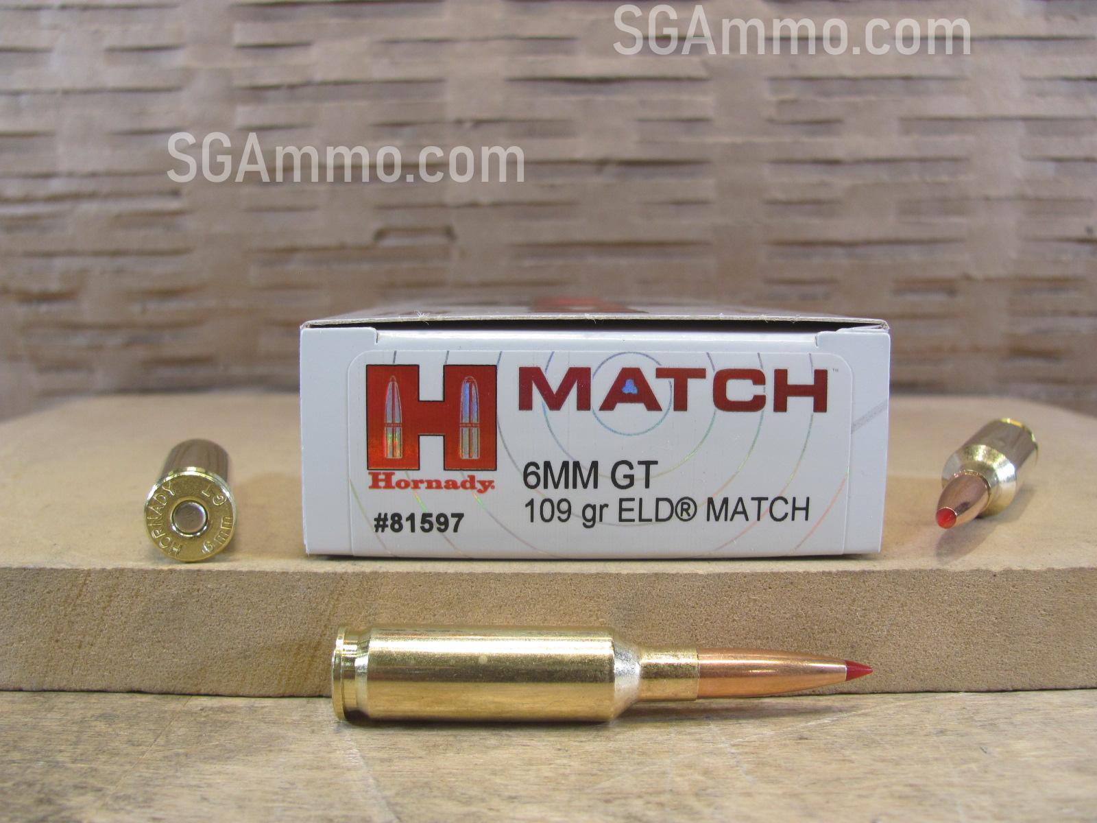 200 Round Case – 6mm GT 109 Grain Hornady ELD Match Ammo – 81597