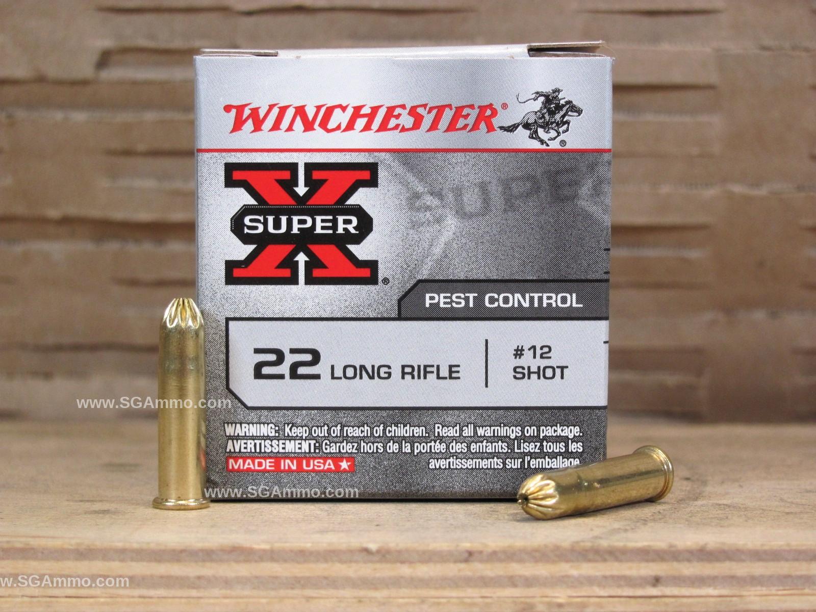 50 Round Box – Winchester 22 LR Number 12 Shotshells – Rat or Snake Shot Ammo – X22LRS