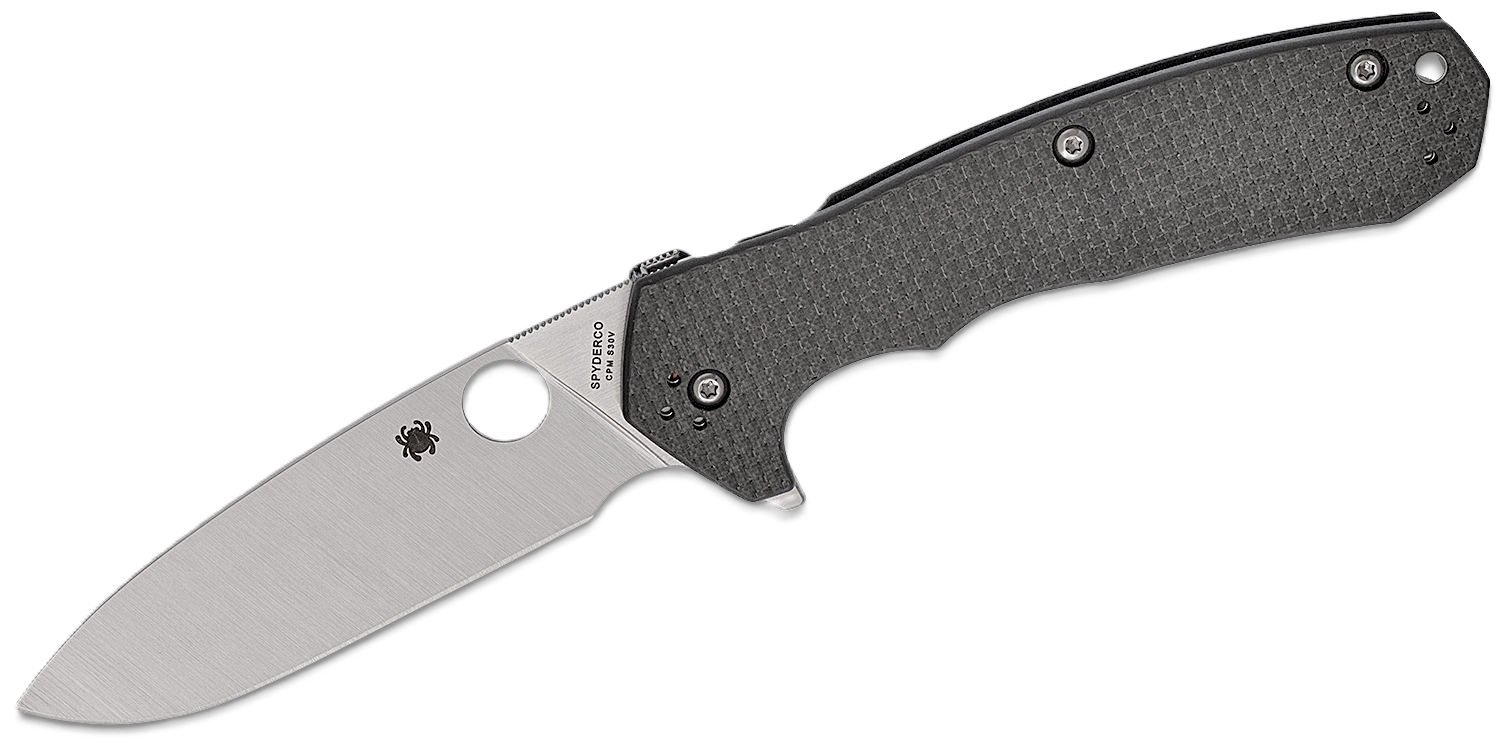Spyderco Amalgam Folding Drop Point Knife, Black - C234CFP