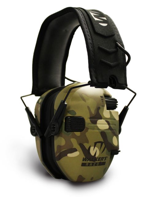 Walkers Razor Slim Shooter Folding Electronic Ear Muff 23 dB NRR Multicam Camo/Tan