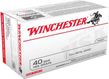 WINCHESTER USA 40 SW 165GR FMJ – TRUNCATED CONE 100RD 5BX/CS - No Credit Card Fees - Low, flat rate shipping