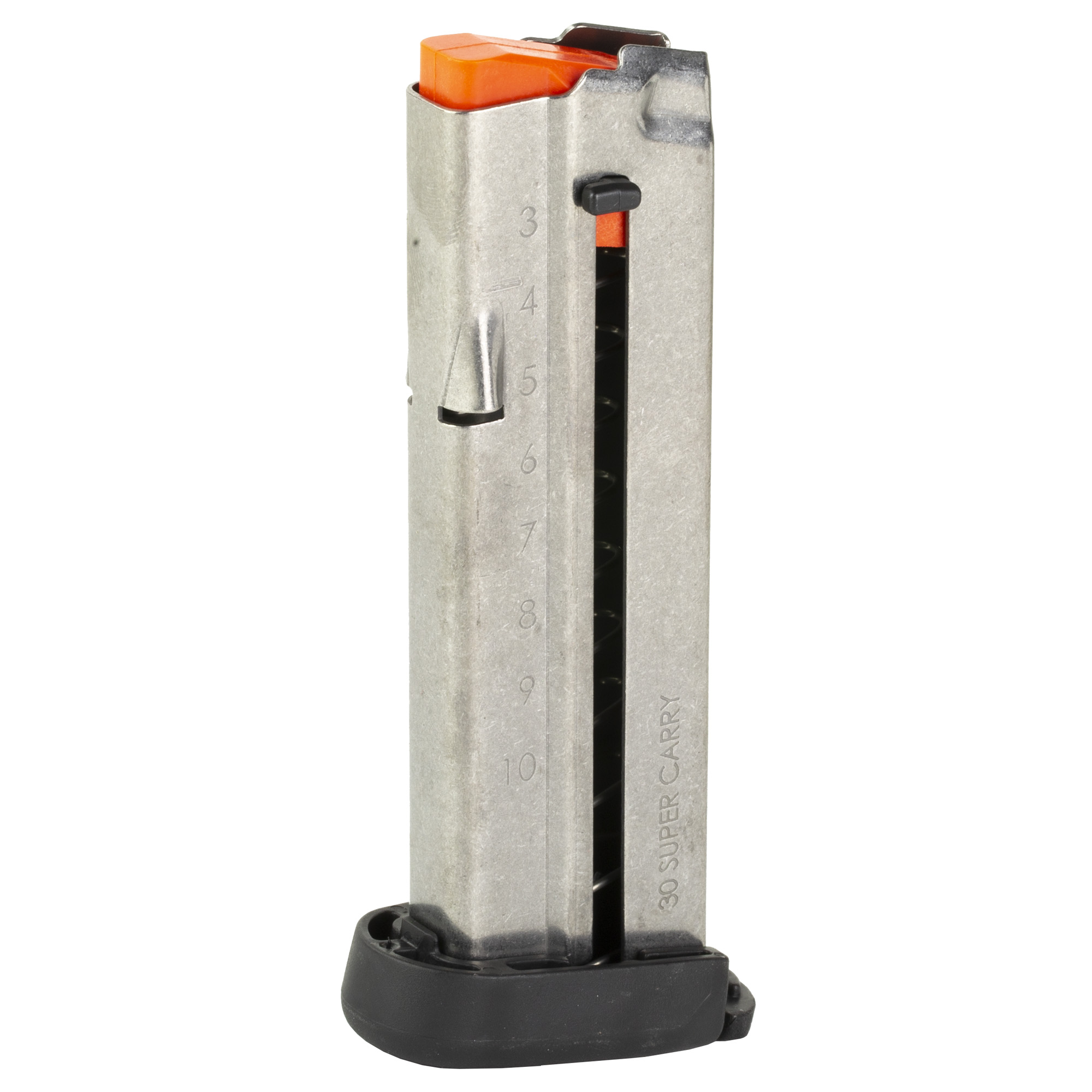 Smith & Wesson Magazine, 30 Super Carry, 10 Rounds, Fits Smith & Wesson Shield EZ, Silver