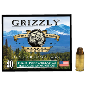 Grizzly Ammo GC380A2 380 ACP 90gr Jacketed Hollow Point 20 Round Box Brass Case