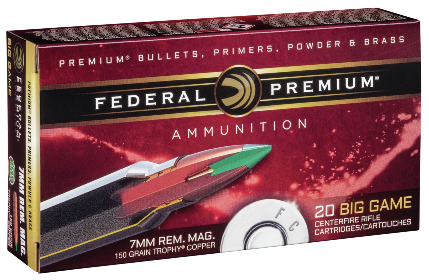 Federal Premium 150 gr Trophy Copper 7mm Rem Mag Ammo, 20/box - P7RTC3