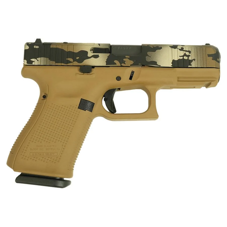 Glock V-Series Model 19 Optic Ready Ported Handgun 9mm Luger 15rd Magazines (3) 4" Ported Barrel FDE Multi-Cam Cerakote Austria