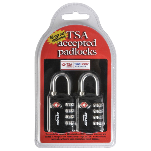 SKB Cases TSA Combination Padlock, Universal, Black, 2/pack - 1SKBPDL
