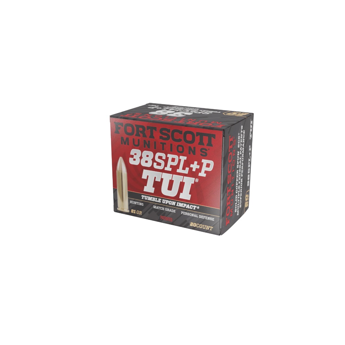 FORT SCOTT 38+P TUI 81GR – SOLID COPPER 20RD 25BX/CS - No Credit Card Fees - Low, flat rate shipping