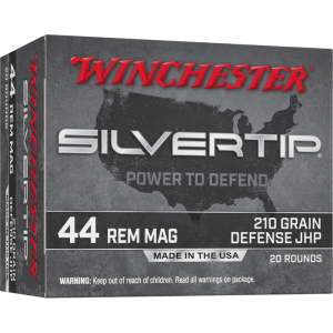 Winchester Silvertip Handgun Ammunition 44 Rem Mag 210 gr. JHP 1250 fps 20/ct