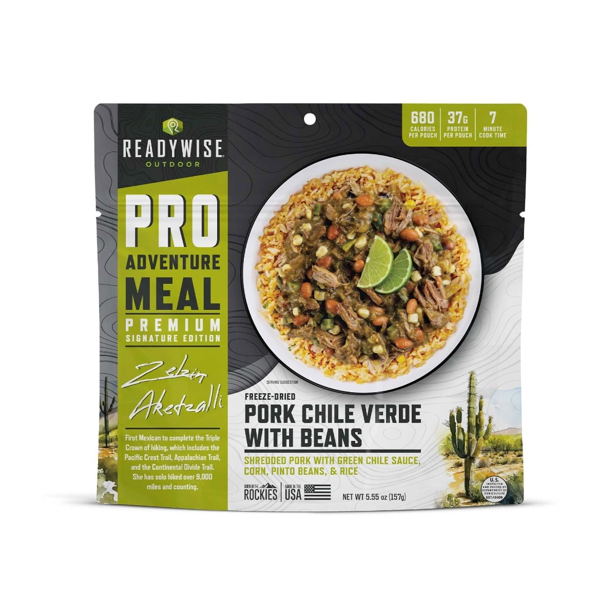 ReadyWise Freeze Dried Pork Chili Verde 6 Count Pro Meal - RW05-405