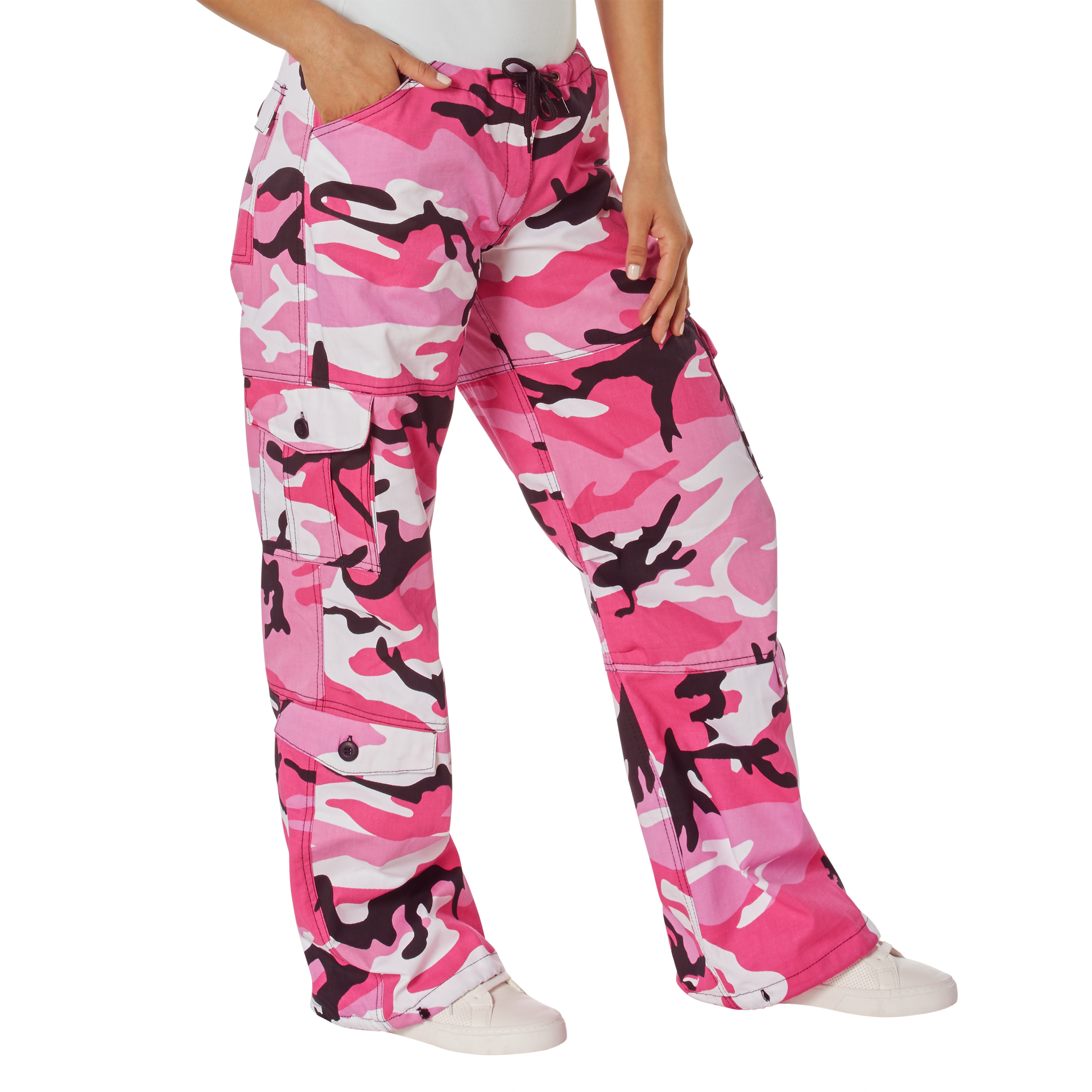Rothco Womens Paratrooper Colored Camo Fatigues - Pink Camo, X-Small