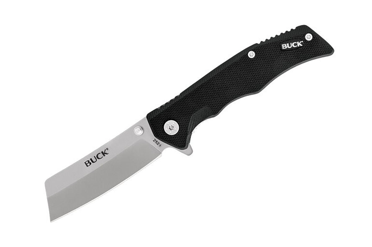 Buck 252 Trunk Folding Cleaver Knife, Black - 0252BKS-C