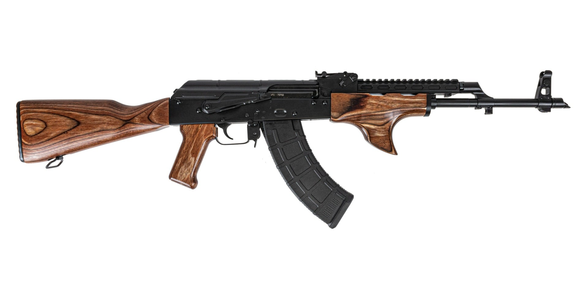 PSA AK-47 Gf3 Forged Rifle With Shark Fin And Soviet ARms Railed Gas Tube, Nutmeg