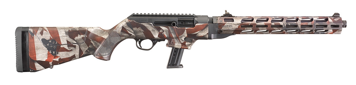 Ruger PC Carbine 9mm Rifle, Fluted/Threaded, American Flag Cerakote - 19121