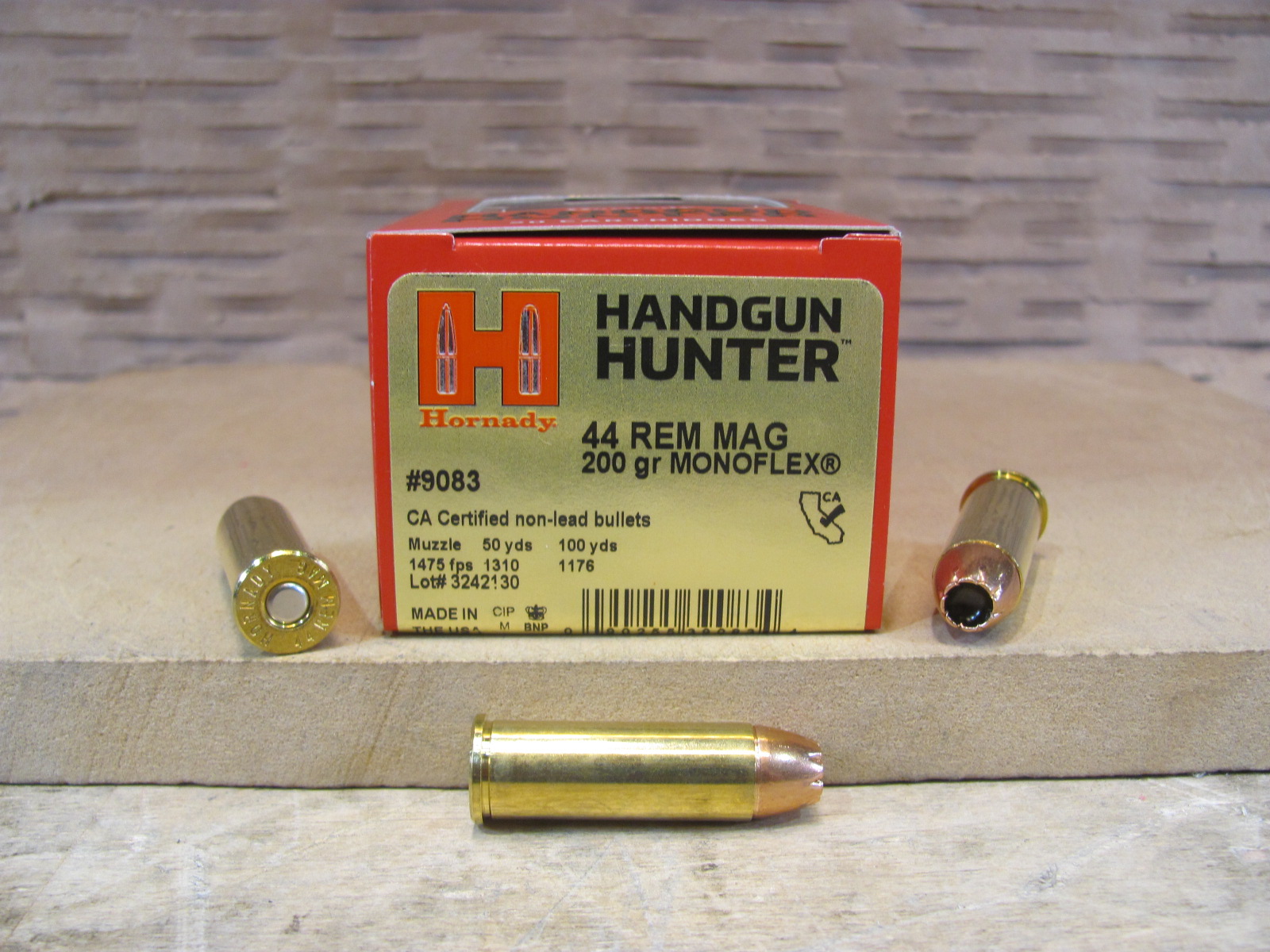 20 Round Box – 44 Remington Magnum 200 Grain Monoflex Hornady Ammo – 9083