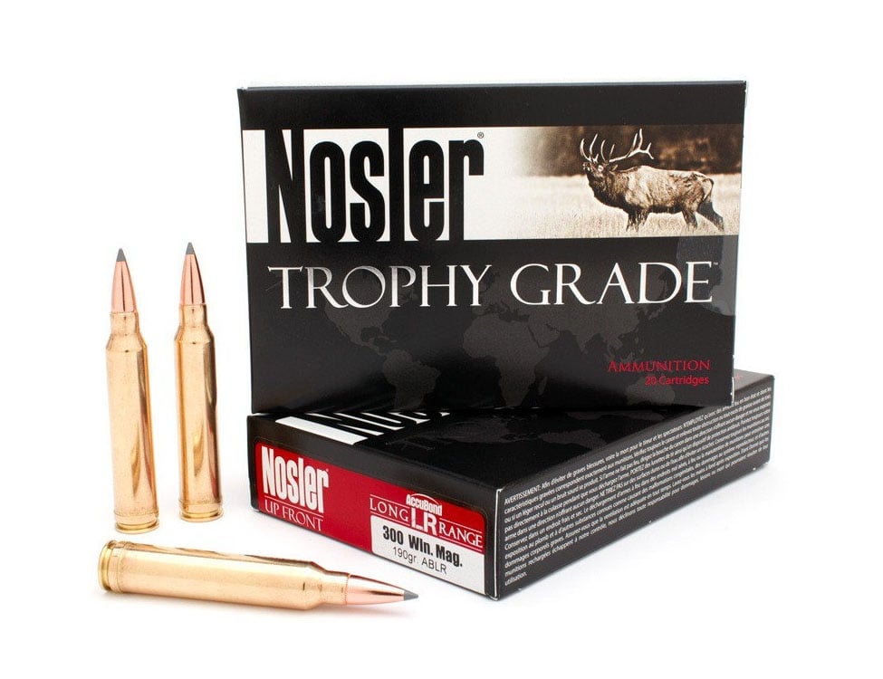 Nosler Trophy Grade 300 Win Mag 190 grain AccuBond-Long Range Rifle Ammo, 20/Box - 60126