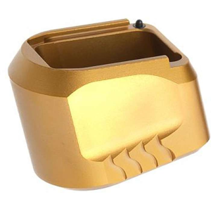 Tyrant CNC TDMPMAGEXFSGOLD  Magazine Extension 9mm/40 S&W Fits S&W M&P Full-Size Black Aerospace Grade Aluminum