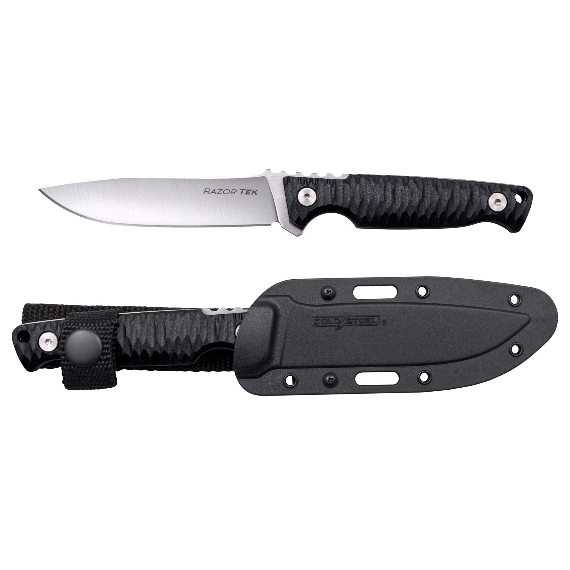 Cold Steel Razor Tek 4" Clip Point Fixed Blade Knife, Black - CSFX4RZR