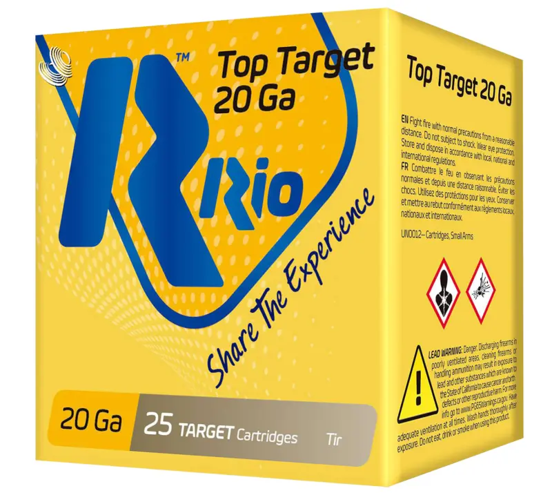 Rio Ammunition TT209 Top Target 20 Gauge 2.75" 7/8 oz 9 Shot 25 Per Box/ 10 Case