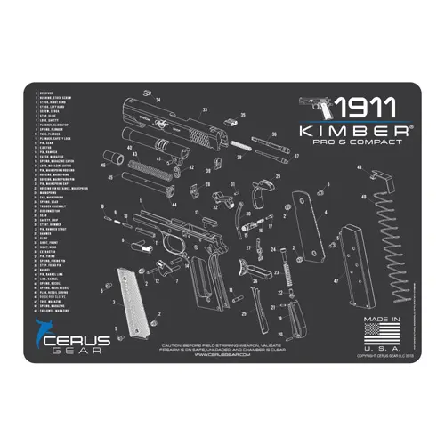 KIMBER COMPACT PRO SCHEMATIC PROMAT - CHARCOAL GRAY/CERUS BLUE