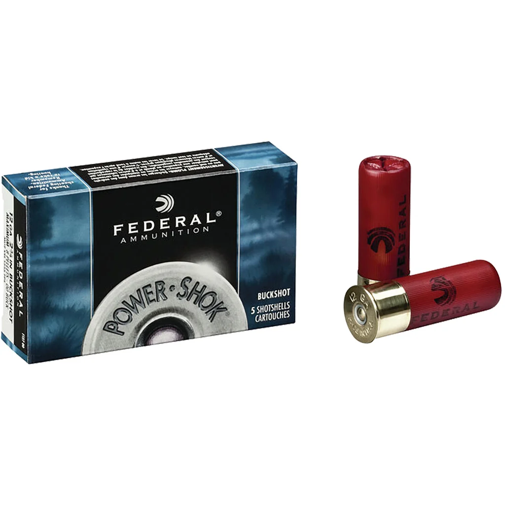 Federal Power-Shok Shotgun Ammo 12 ga. 3 in. 15 Pellets 00 Buck 5 rd.