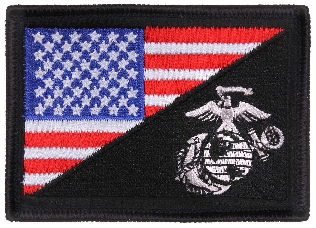 Rothco Us Flag - Usmc Eagle, Globe And Anchor Morale Patch, Red - White - Blue