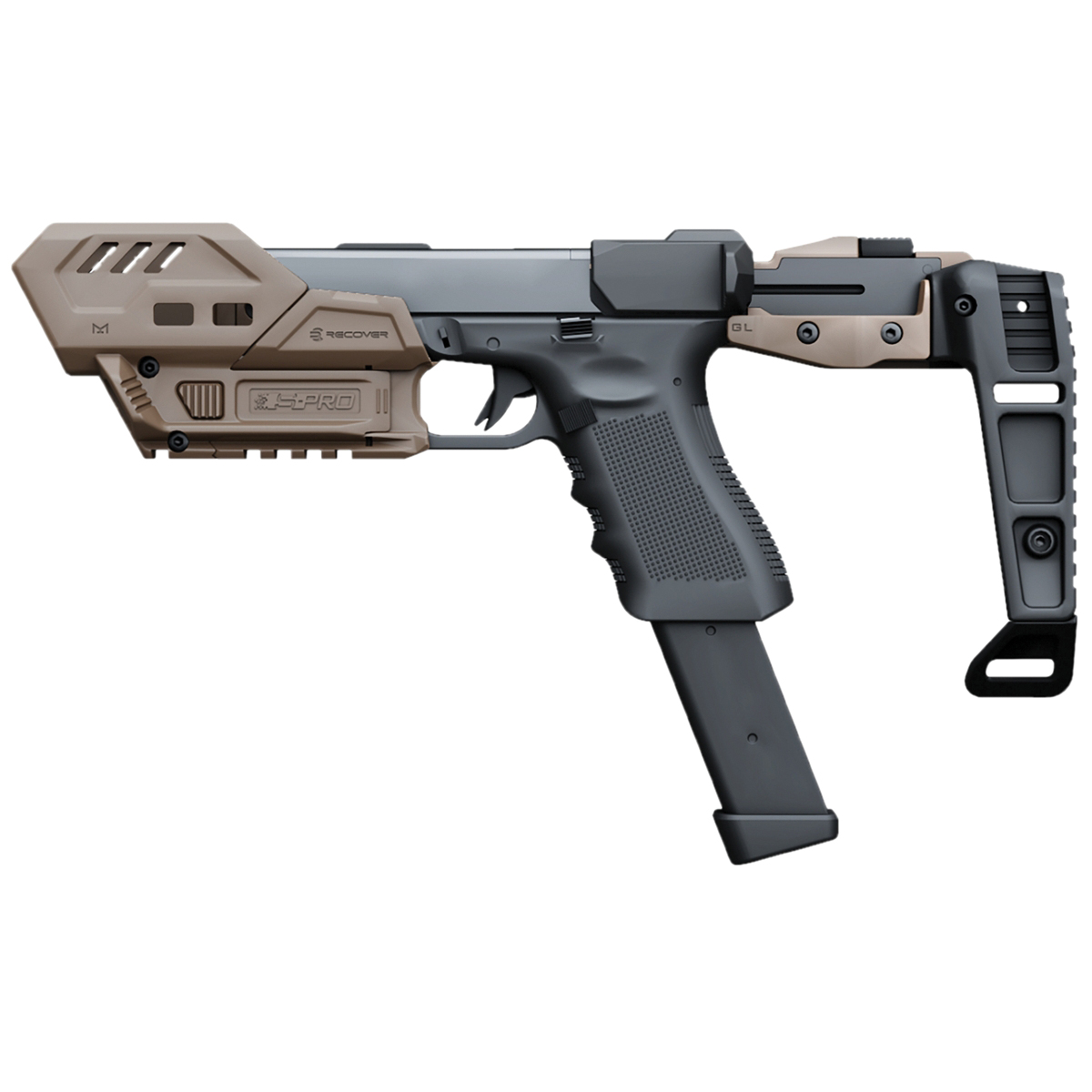 Recover Tactical S-Pro MG Conversion Kit Fits Glock G17/G19/G19X/G24/G25, Tan