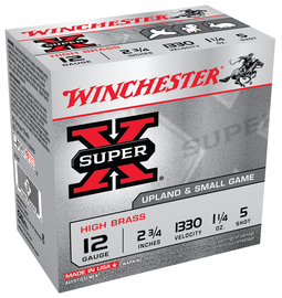 Winchester Ammo X125 Super X Game Load High Brass 12Gauge 2.75″ 1 1/4oz 5Shot 25 Per Box/10 Case - No Credit Card Fees - Low, flat rate shipping