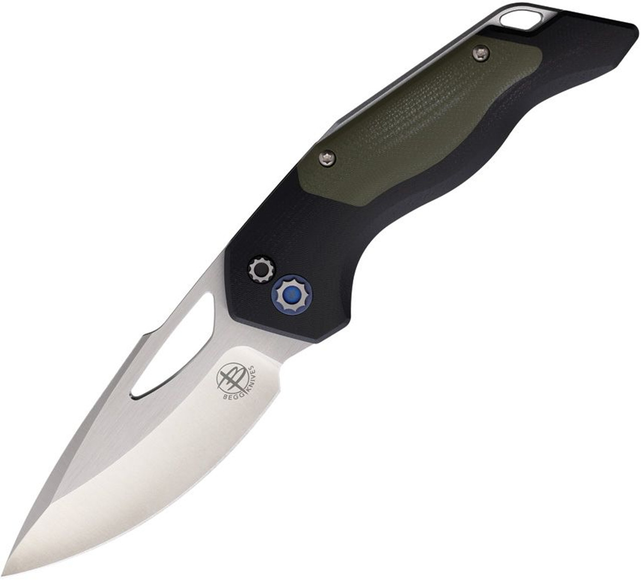 Begg Knives Steelcraft Galaxy Folding Harpoon Drop Point Knife, Black/Green - BG057