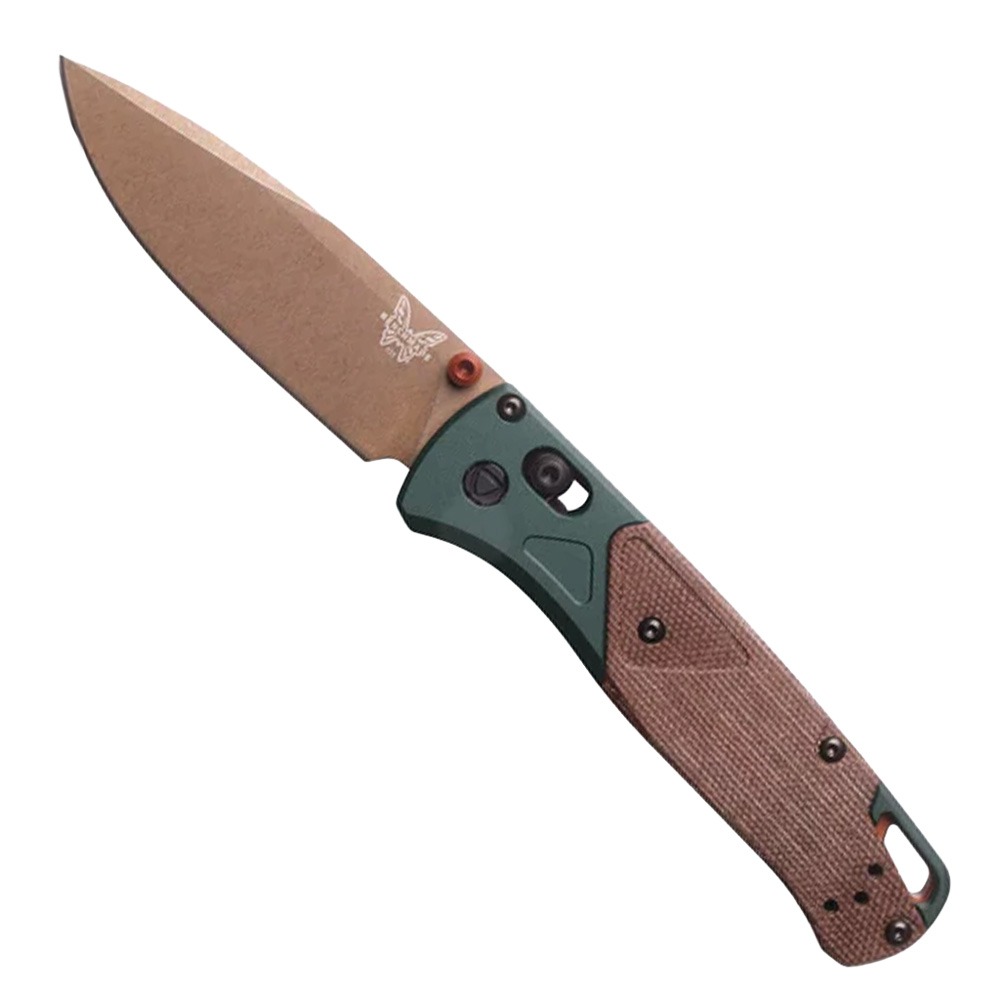 Benchmade Bugout, Taiga Green/Brown Canvas Micarta