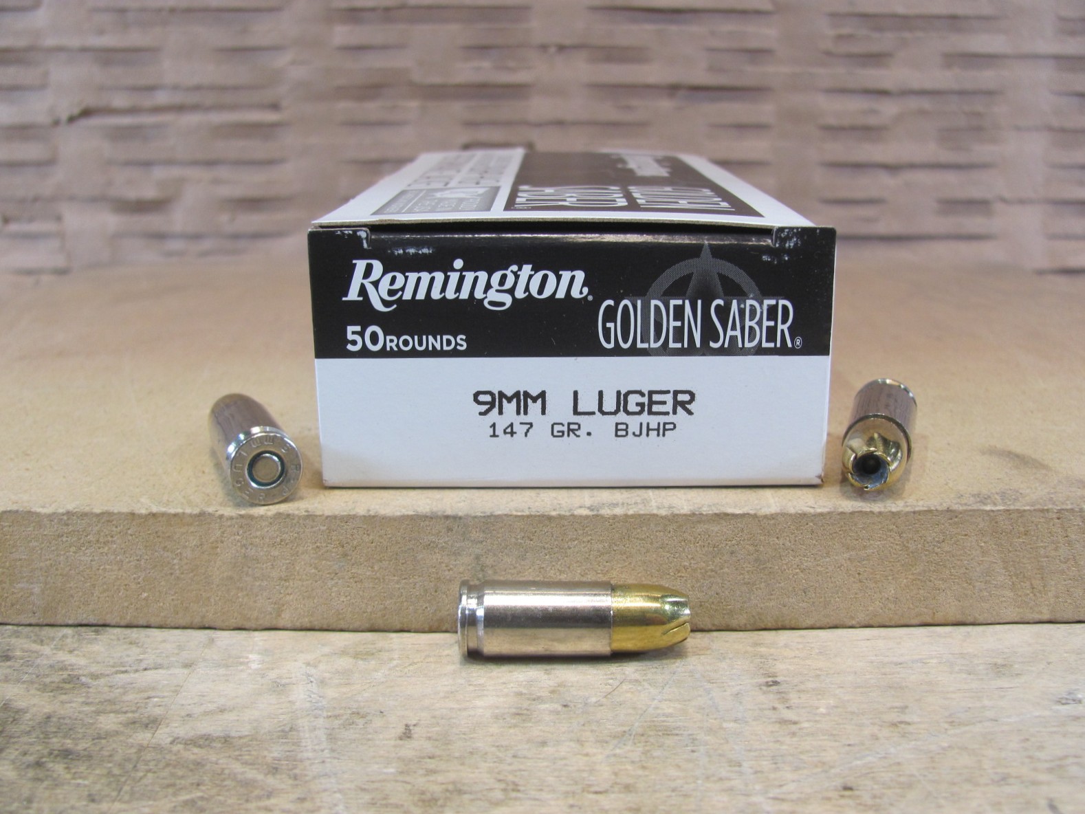 50 Round Box – 9mm Luger 147 Grain BJHP Remington Golden Saber Ammo – GS9MMCB