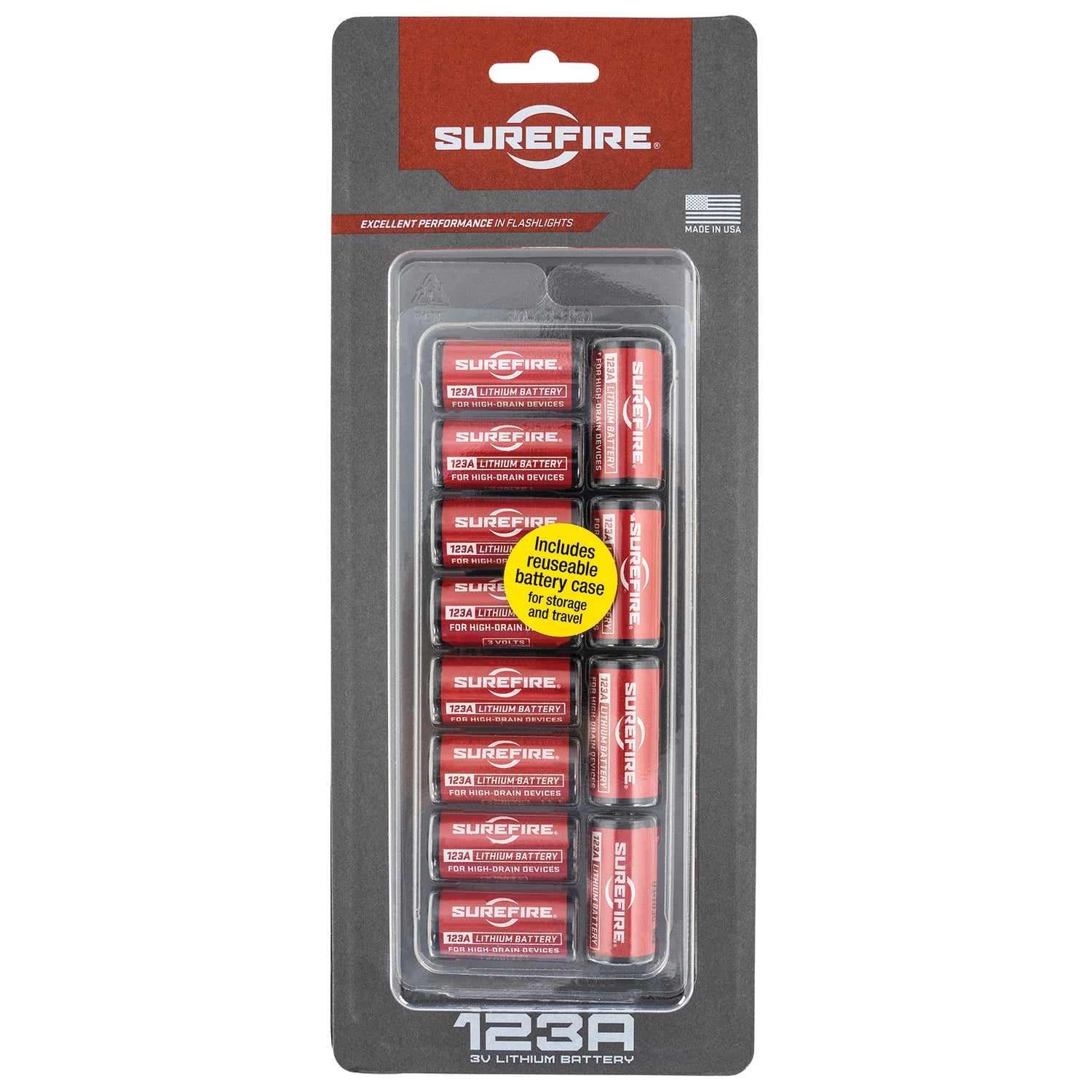Surefire CR123A Battery Pack - 3 V Power Source with 1550 mAh Capacity - SF12ABBCS