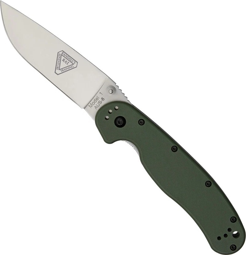 Ontario Knife Company RAT I Folding Knife, OD Green/Satin