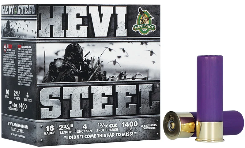 HEVI-SHOT HEVI-STEEL 16GA 2-3/4IN 15/16OZ #4 25 RD/BX 10 BX/CS